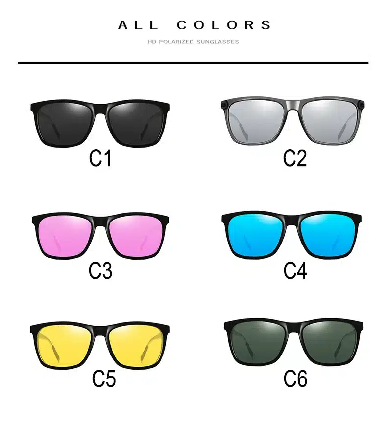 Polarized Sunglasses Men Night Vision Driving Aluminum Magnesium Sun Glasses Brand Square Unisex Travel Eyewear UV400 6108 16