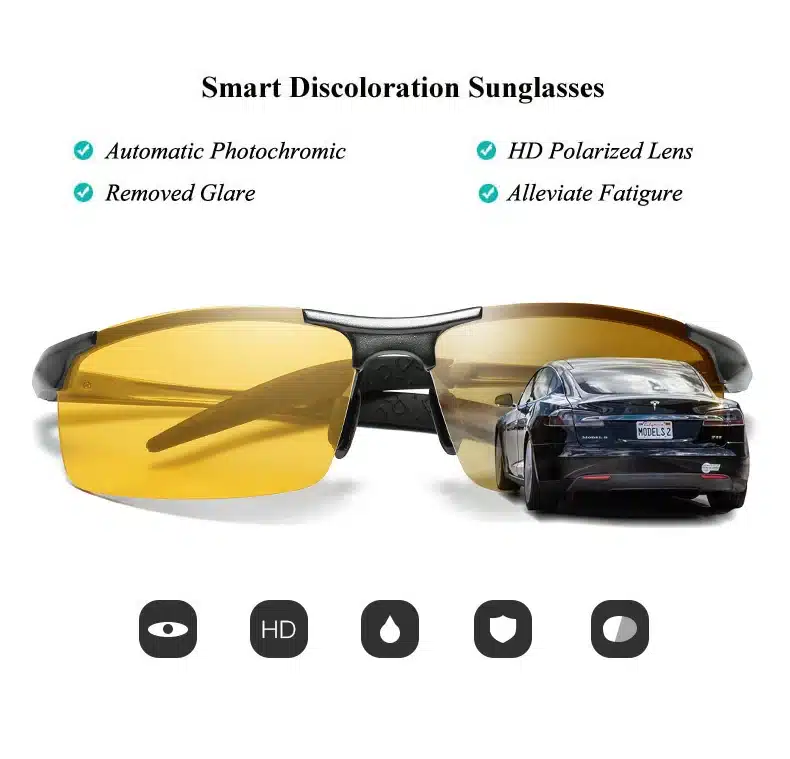 Aluminum Magnesium Photochromic Sunglasses Polarized Night Vision Glasses Men Oculos Driver Yellow Driving Glasses gafas de sol 14