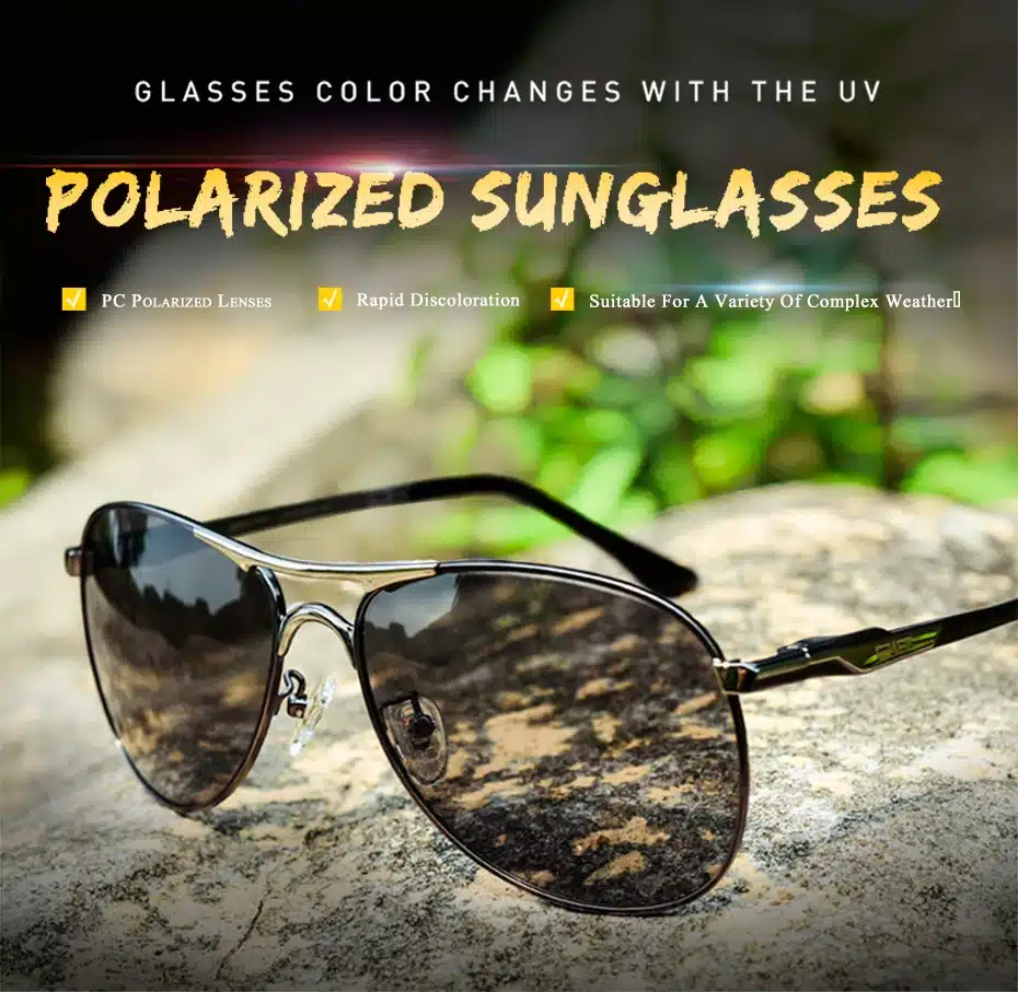 Caponi Driving Photochromic Sunglasses Men Polarized Chameleon Discoloration Sun glasses for men oculos de sol masculino RB8722 11