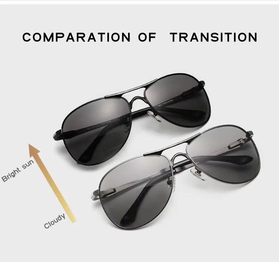 Caponi Driving Photochromic Sunglasses Men Polarized Chameleon Discoloration Sun glasses for men oculos de sol masculino RB8722 13