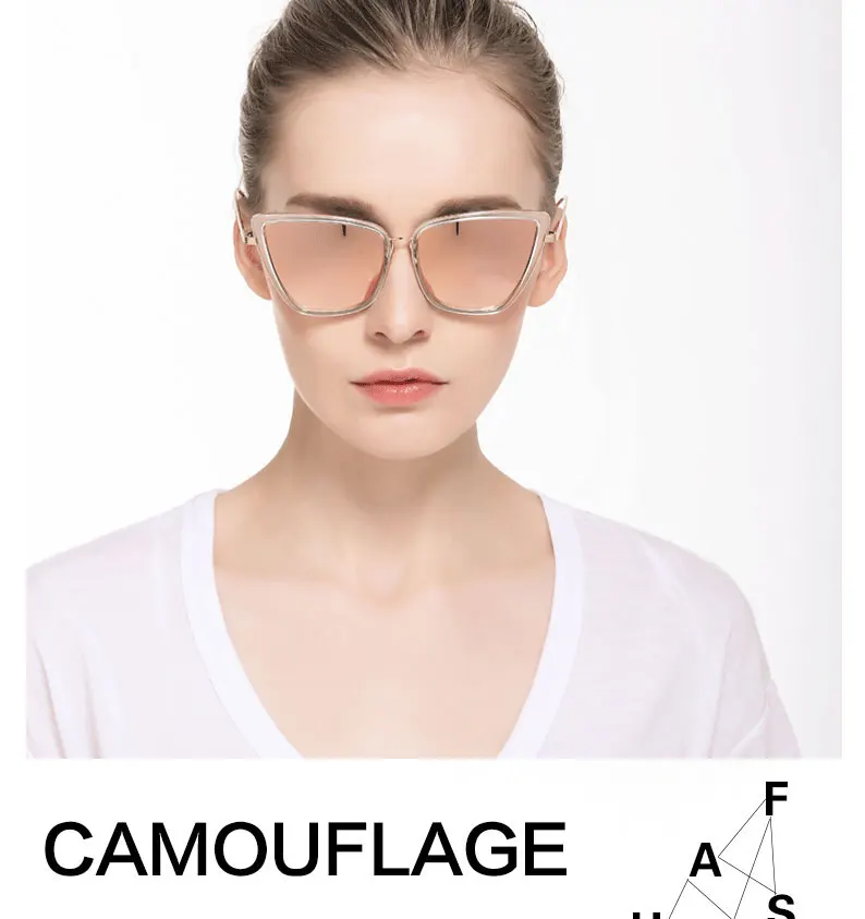 SIMPRECT Retro Big Cat Eye Sunglasses Women 2019 Black Mirror Sun Glasses Fashion Brand Designer High Quality Vintage Sunglass 25