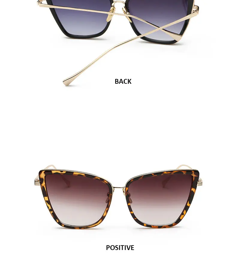 SIMPRECT Retro Big Cat Eye Sunglasses Women 2019 Black Mirror Sun Glasses Fashion Brand Designer High Quality Vintage Sunglass 31
