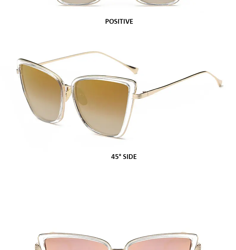 SIMPRECT Retro Big Cat Eye Sunglasses Women 2019 Black Mirror Sun Glasses Fashion Brand Designer High Quality Vintage Sunglass 33