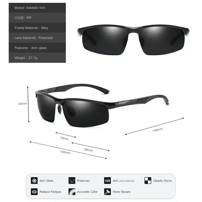 Men's Polarized Sun Glasse 2019 Polaroid HD Sunglasses Men Night Vision Sunglasses Women Classes Brand Hot Sale Unisex Glasses 15