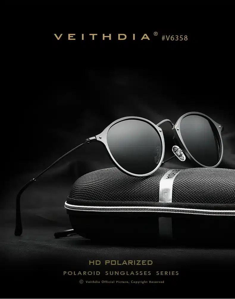 VEITHDIA Brand Fashion Unisex Sun Glasses Polarized Coating Mirror Driving Sunglasses Round Male Eyewear For Men/Women 6358 2