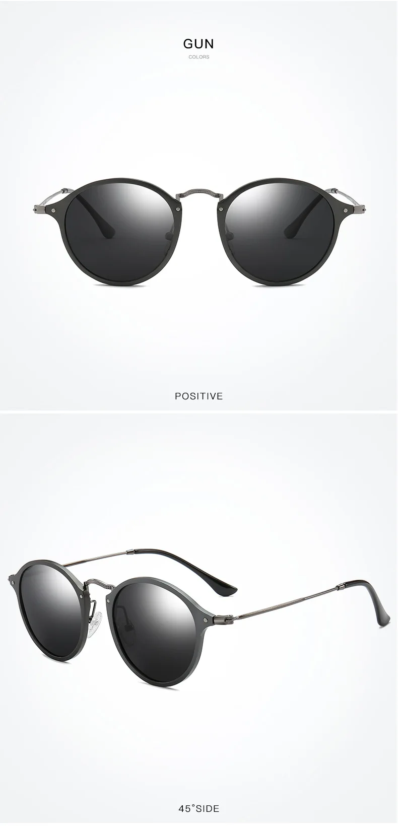 VEITHDIA Brand Fashion Unisex Sun Glasses Polarized Coating Mirror Driving Sunglasses Round Male Eyewear For Men/Women 6358 12