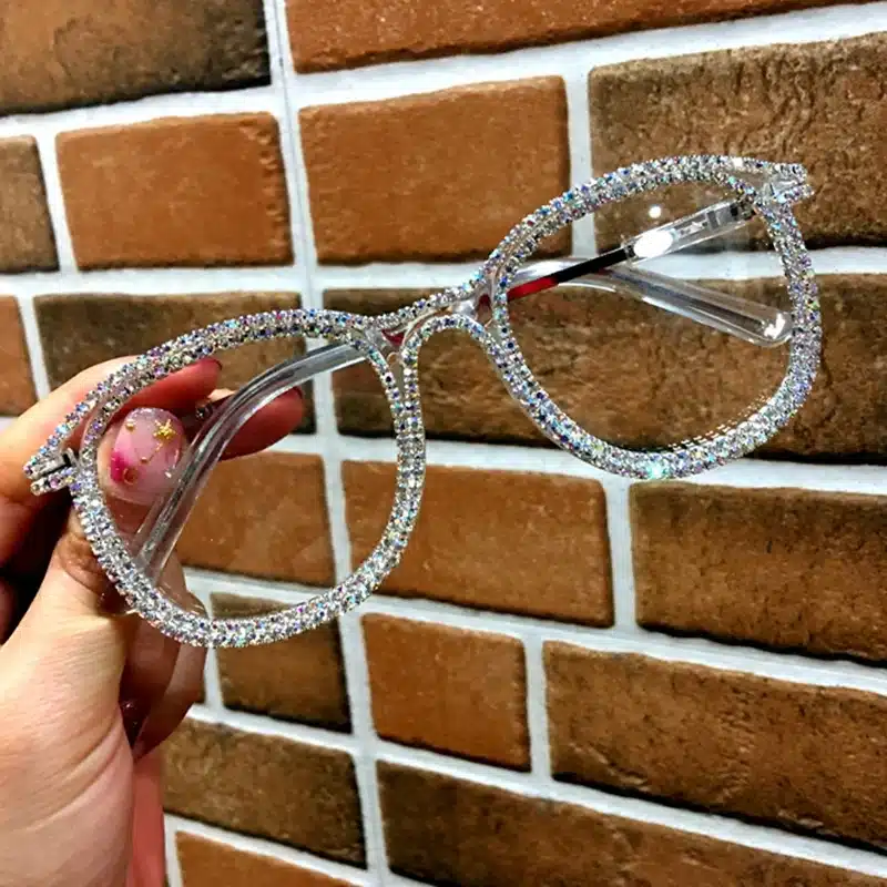 Gold rhinestone cat eye Sunglasses for Women Brand Designer Shades Sun Glasses Men Vintage Metal Clear Eyewear UV400 Sunglass 12