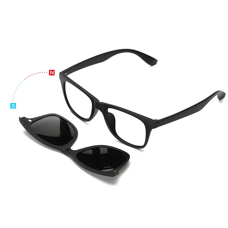 IMIXLOT 5 Pieces Clip On Sunglasses Polarized Magnetic Glasses Spectacle Frame Men Women Male Driving Myopia Optical 15