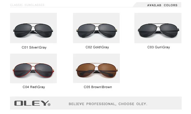 OLEY Brand Sunglasses Men Polarized Fashion Classic Pilot Sun Glasses Fishing Driving Goggles Shades For Men/Wome Y7005 16