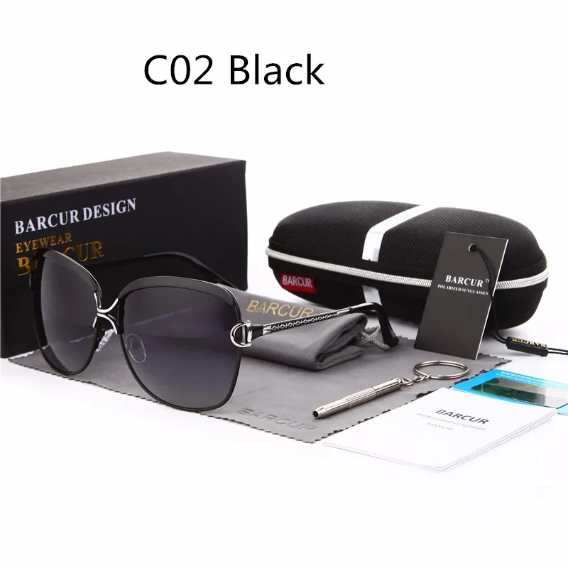 BARCUR Polarized Ladies Sunglasses Women Gradient Lens Women Sun glasses Luxury Brand oculos feminino lentes de sol mujer 8