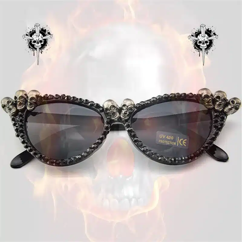 Vazrobe handmade Cat Eye Sunglasses Women Glasses woman rhinestone DIY Steampunk Drop Shipping Wholesale High Quality 4