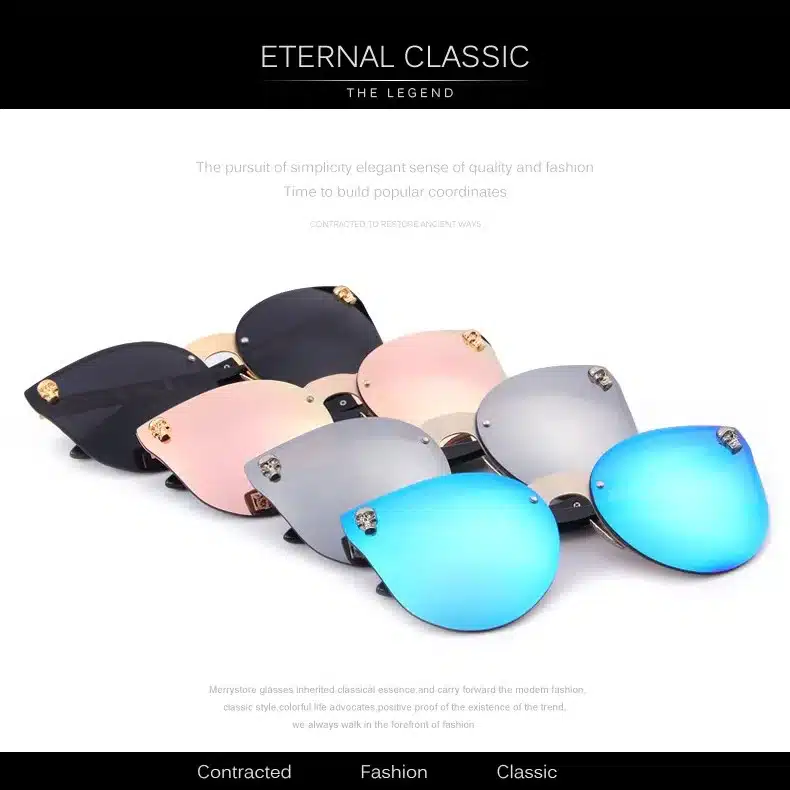 MERRYS Fashion Women Gothic Eyewear Skull Frame Metal Temple Oculos de sol UV400 13