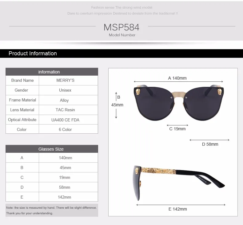 MERRYS Fashion Women Gothic Eyewear Skull Frame Metal Temple Oculos de sol UV400 14