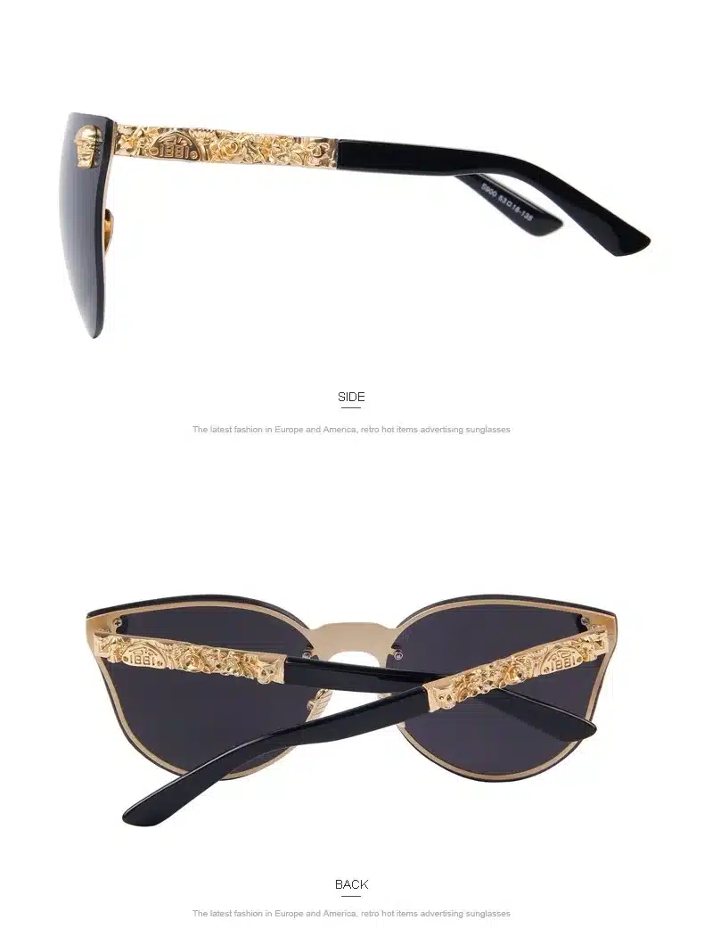MERRYS Fashion Women Gothic Eyewear Skull Frame Metal Temple Oculos de sol UV400 18