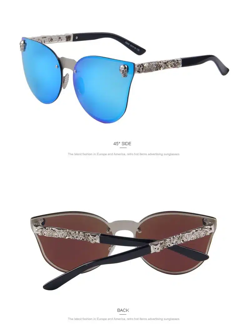 MERRYS Fashion Women Gothic Eyewear Skull Frame Metal Temple Oculos de sol UV400 21