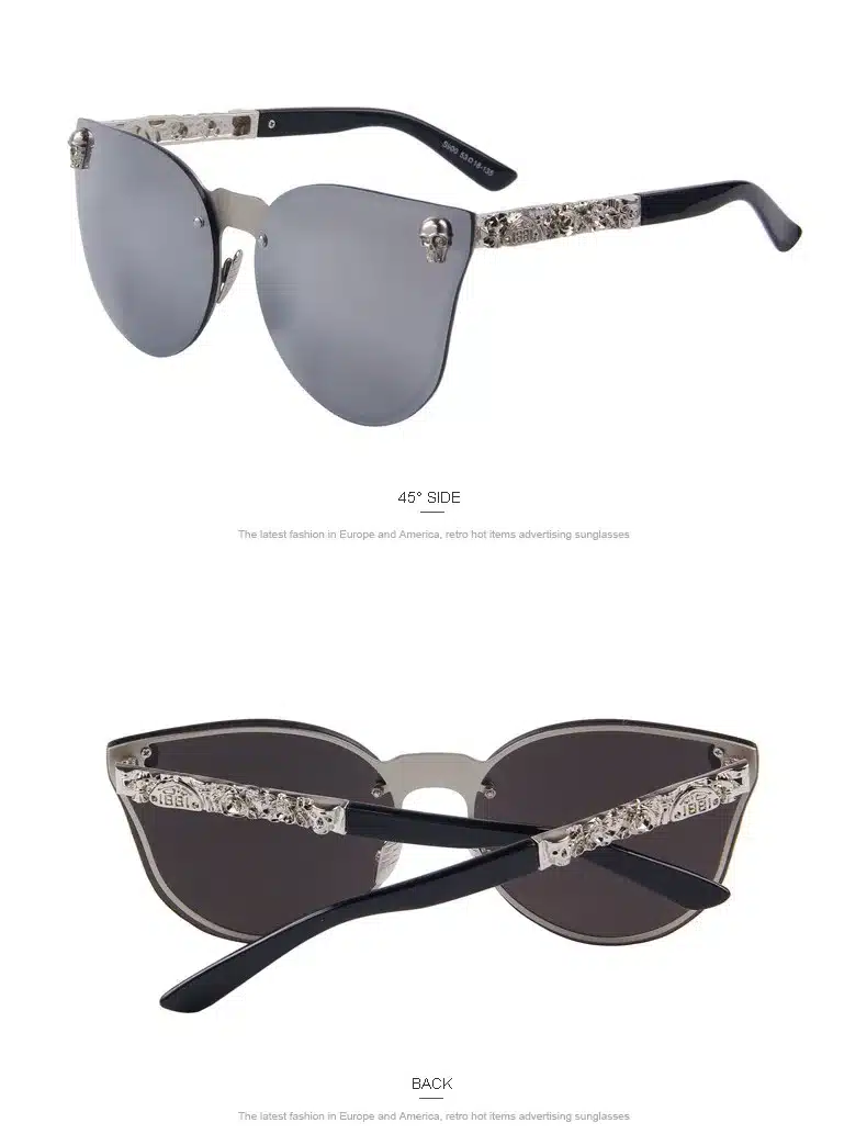 MERRYS Fashion Women Gothic Eyewear Skull Frame Metal Temple Oculos de sol UV400 24