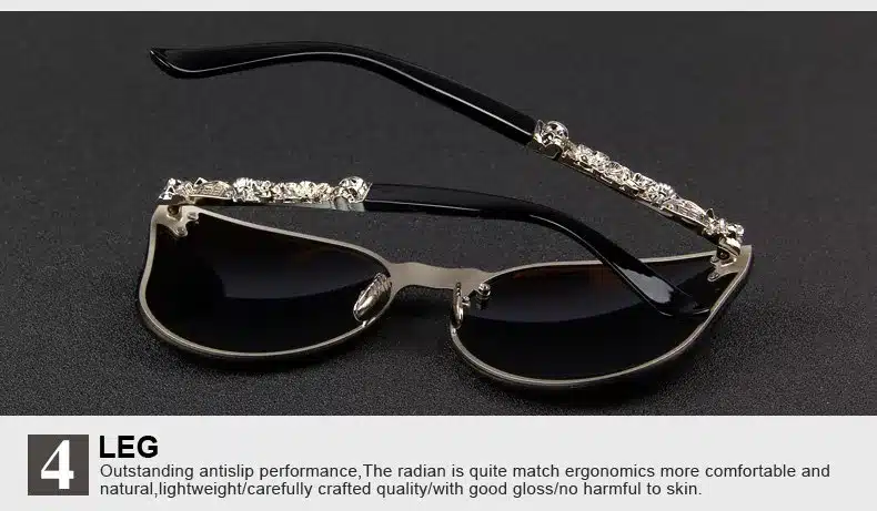 MERRYS Fashion Women Gothic Eyewear Skull Frame Metal Temple Oculos de sol UV400 30
