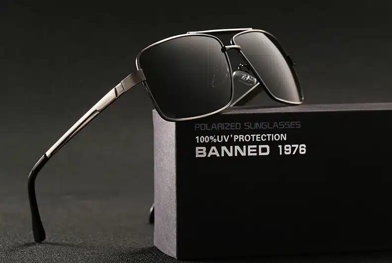 BANNED 1976 Brand Designer Rectangle Rectangle Sunglass Mens Driving Sun GlassesClassic design Fashion Polarized Sunglasses 1