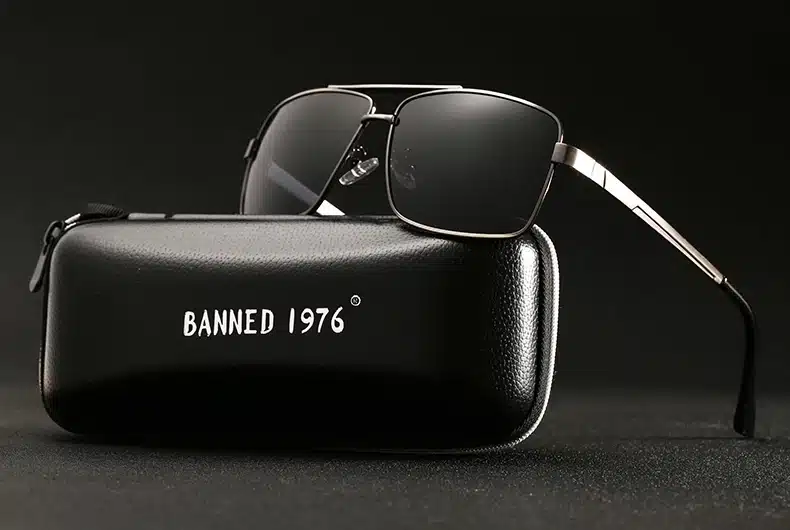 BANNED 1976 Brand Designer Rectangle Rectangle Sunglass Mens Driving Sun GlassesClassic design Fashion Polarized Sunglasses 4