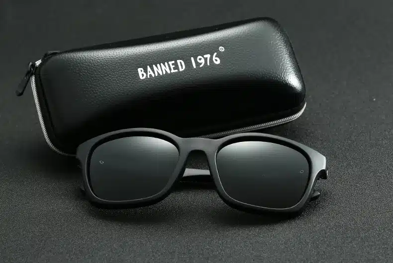 BANNED 1976 Fashion Men Polarized Sunglasses women Driving Mirrors Points matte Black Frame Eyewear Male Sun Glasses UV400 11