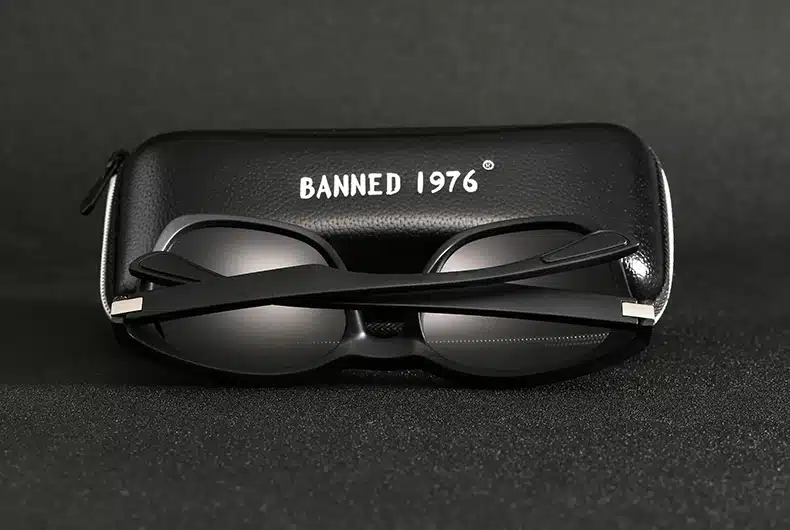 BANNED 1976 Fashion Men Polarized Sunglasses women Driving Mirrors Points matte Black Frame Eyewear Male Sun Glasses UV400 12