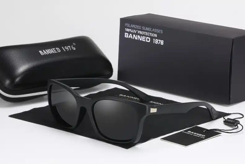 BANNED 1976 Fashion Men Polarized Sunglasses women Driving Mirrors Points matte Black Frame Eyewear Male Sun Glasses UV400 20