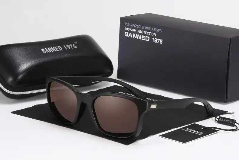 BANNED 1976 Fashion Men Polarized Sunglasses women Driving Mirrors Points matte Black Frame Eyewear Male Sun Glasses UV400 22