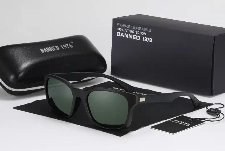BANNED 1976 Fashion Men Polarized Sunglasses women Driving Mirrors Points matte Black Frame Eyewear Male Sun Glasses UV400 24