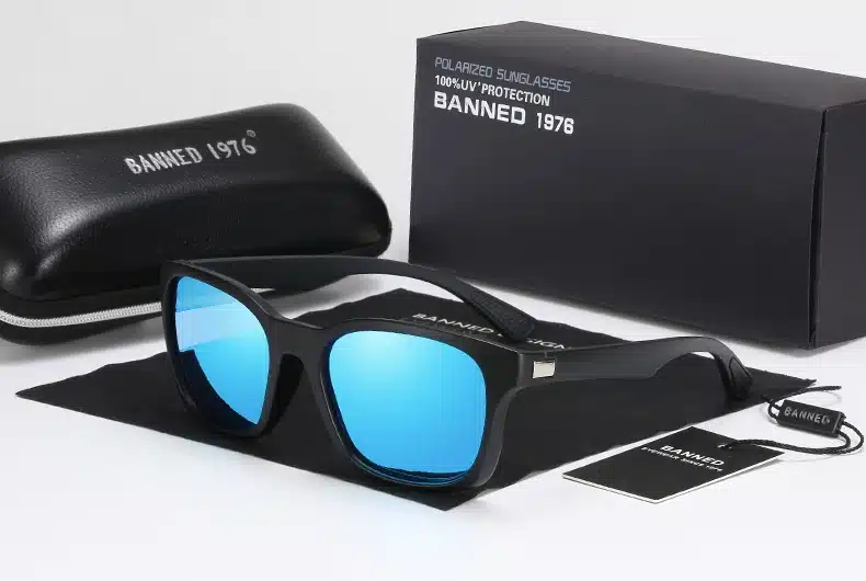 BANNED 1976 Fashion Men Polarized Sunglasses women Driving Mirrors Points matte Black Frame Eyewear Male Sun Glasses UV400 26