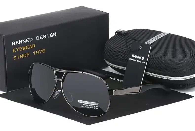BANNED Cool men's Polarized Sunglasses brand new gafas male driving Sun Glasses classic eyewear Oculos with original box 19