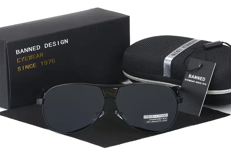 BANNED Cool men's Polarized Sunglasses brand new gafas male driving Sun Glasses classic eyewear Oculos with original box 25
