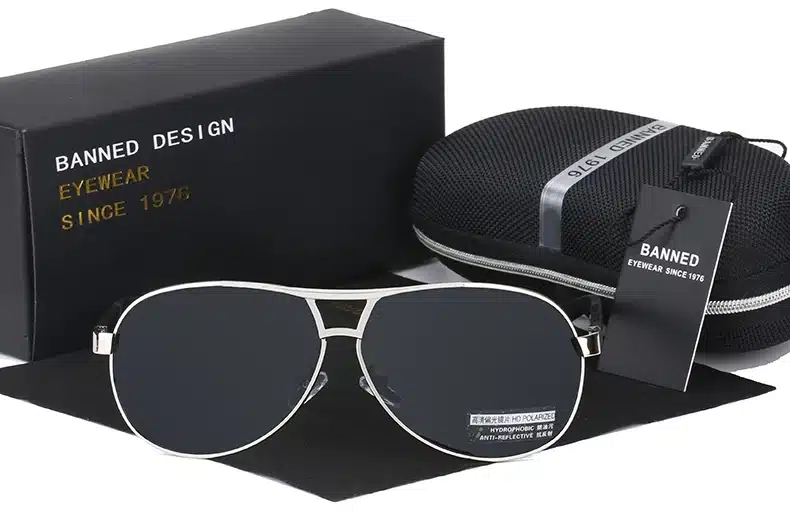 BANNED Cool men's Polarized Sunglasses brand new gafas male driving Sun Glasses classic eyewear Oculos with original box 28