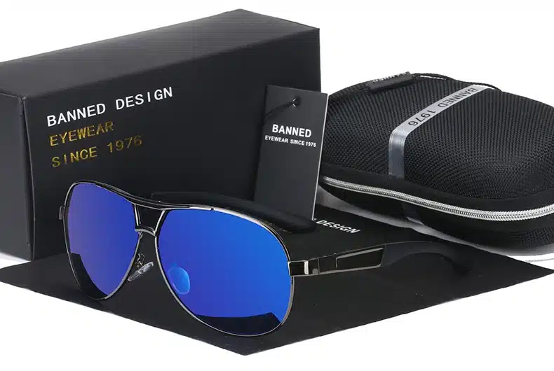 BANNED Cool men's Polarized Sunglasses brand new gafas male driving Sun Glasses classic eyewear Oculos with original box 33