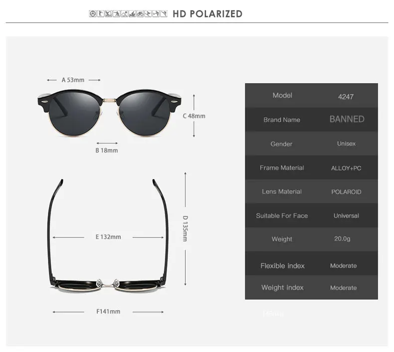 2018 HD Polarized Sunglasses Men women Driving brand cool UV400 Fashion new Sun Glasses hot sell shades feminin oculos de sol 18