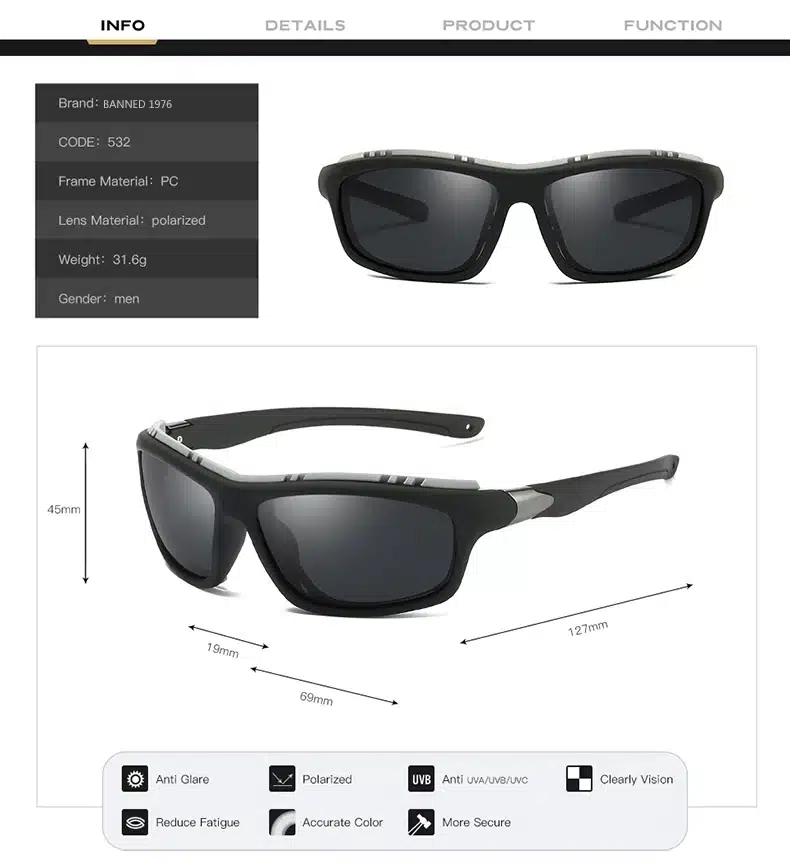 2018 windproof HD Polarized Sports Men women Sunglasses fashion brand cool outdoor anti UV Goggles Eyewear gafas de sol 16