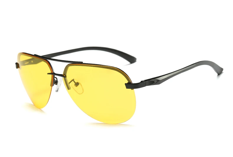 Aluminum magnesium 2018 Mens Polarized Night Vision Sunglasses Men Brand Designer Yellow Lens women Night Vision Driving Glasses 19