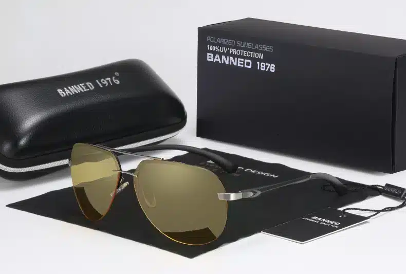 Aluminum magnesium 2018 Mens Polarized Night Vision Sunglasses Men Brand Designer Yellow Lens women Night Vision Driving Glasses 24