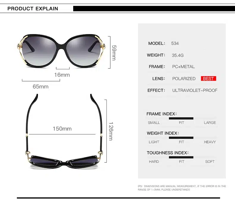 HD Polarized UV Fashion Sunglasses Women Luxury Brand Designer Vintage Sun glasses Female Rivet Shades Big Frame Style Eyewear 13