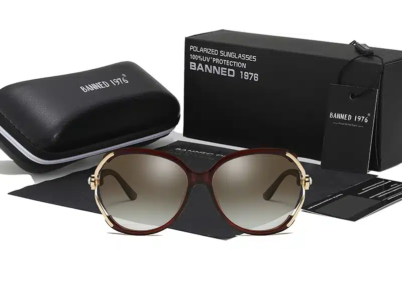 HD Polarized UV Fashion Sunglasses Women Luxury Brand Designer Vintage Sun glasses Female Rivet Shades Big Frame Style Eyewear 25