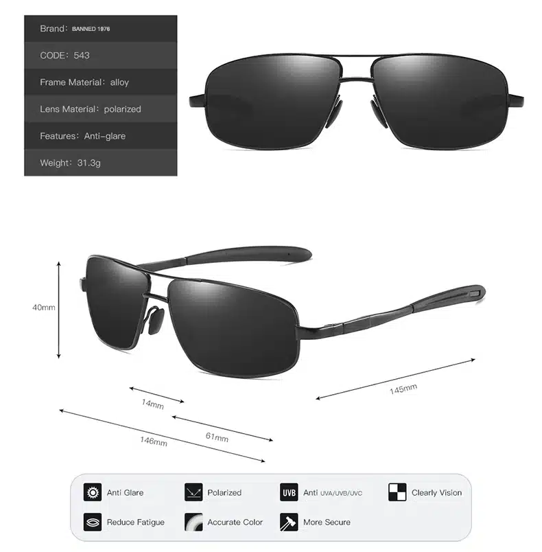 2018 Cool HD Polarized men Sunglasses uv400 protection brand new women driving oculos de sol sun Glasses with original box 17