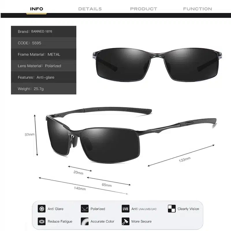 2019 latest HD Polarized Sunglasses Men square Driving shades Male Vintage Sun Glasses For Men Women Mirror Summer UV400 Oculos 12