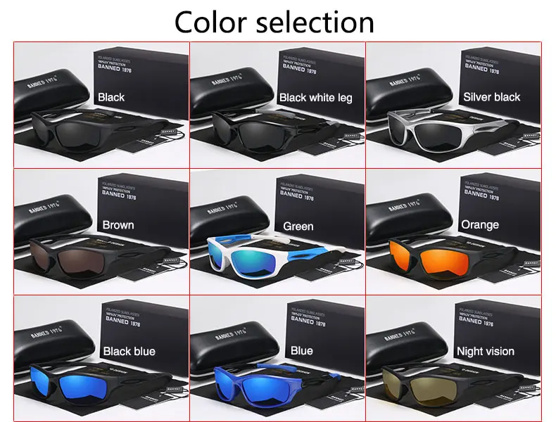 Brand TR90 Sunglasses HD Polarized Lens sport sunglasses Vintage Eyewear Accessories Sun Glasses For Men/Women 671 gafas de sol 17