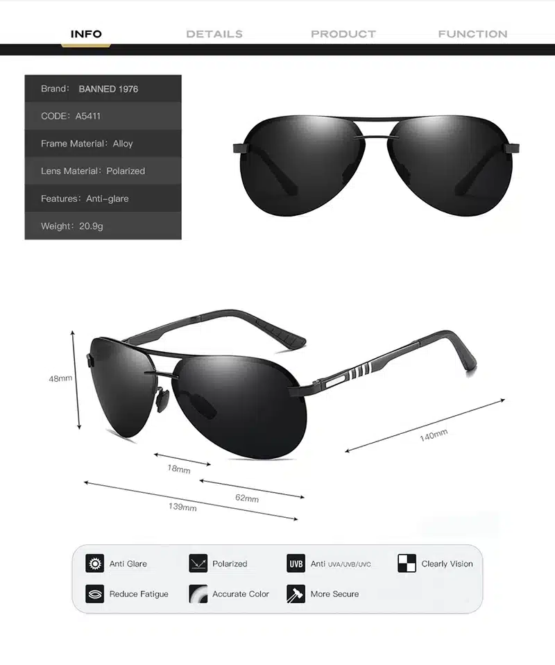 2019 New Arrival Brand Sunglasses Man Polarized Fashion Classic Pilot Sun Glasses Fishing Driving Goggles Shades For Men/Women 12