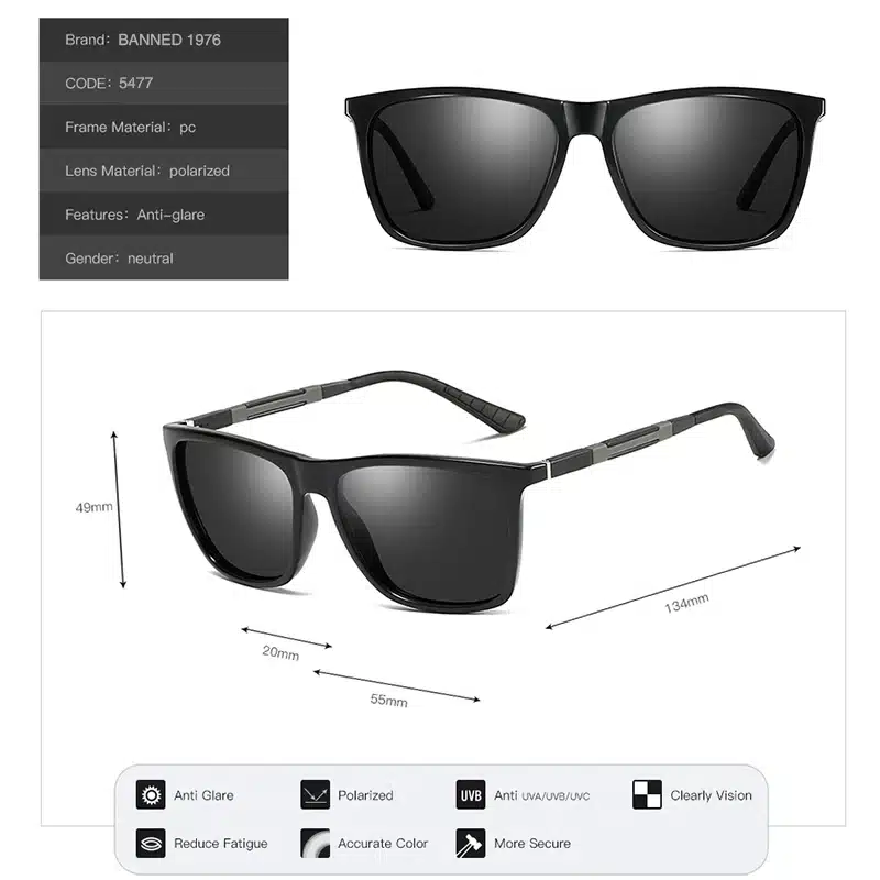 2019 BRAND DESIGN Classic Polarized Sunglasses Men Women Driving Square Frame Sun Glasses Male Goggle UV400 man Oculos De Sol 13