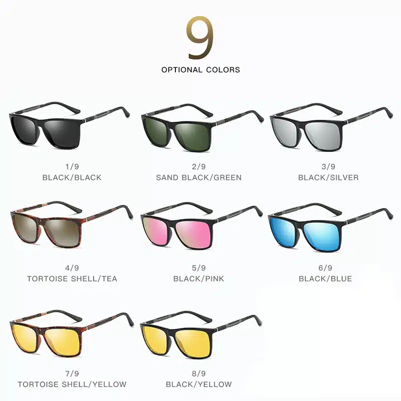 2019 BRAND DESIGN Classic Polarized Sunglasses Men Women Driving Square Frame Sun Glasses Male Goggle UV400 man Oculos De Sol 14