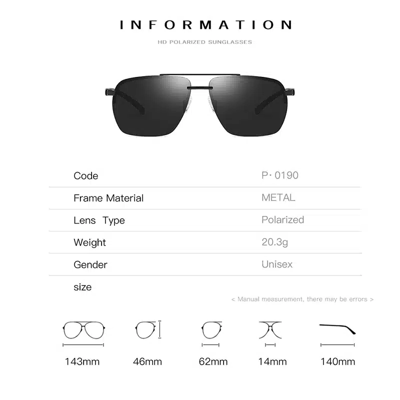 2019 New Arrival HD Polarized Mens Sunglasses Cool fashion metal Sun Glasses Square Goggle Eyewear For Men Female gift gafas 12