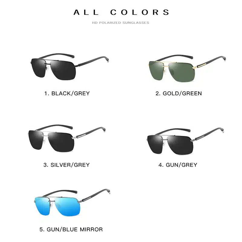 2019 New Arrival HD Polarized Mens Sunglasses Cool fashion metal Sun Glasses Square Goggle Eyewear For Men Female gift gafas 13