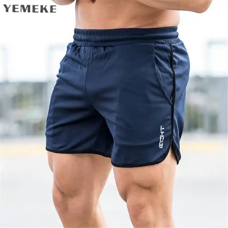 Mens shorts Calf-Length gyms Fitness Bodybuilding Casual Joggers workout Brand sporting short pants Sweatpants Sportswear 9