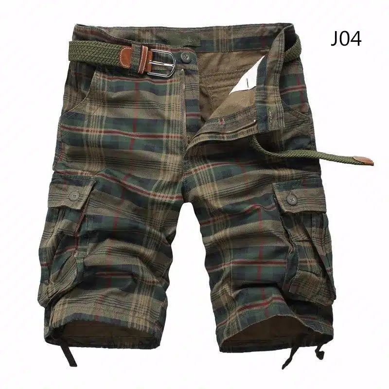 Men Shorts 2019 Fashion Plaid Beach Shorts Mens Casual Camo Camouflage Shorts Military Short Pants Male Bermuda Cargo Overalls 10