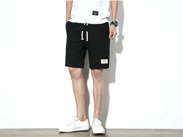2018 Hot Fashion Men Short Pants Summer Linen Men Shorts Casual Slim Solid Beach Bermuda Shorts 12